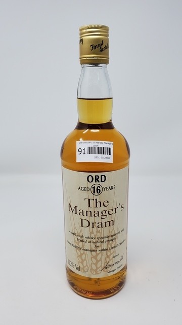 Glen Ord 1991 16 Year Old Manager'S Dram