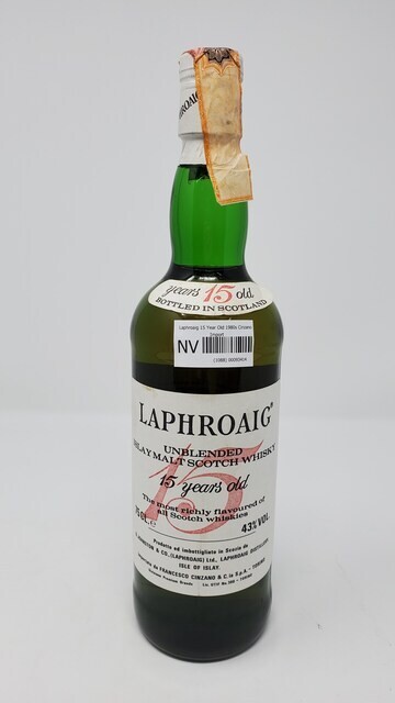 Laphroaig 15 Year Old 1980s Cinzano Import